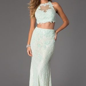 Two-piece JVN by Jovani Mint Dress Size 2